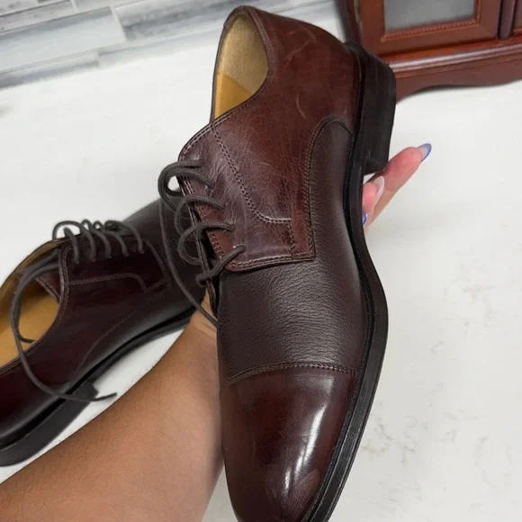 Johnston & Murphy 15 0670 Corbett Cap  Toe Derby Dress Leather Shoes  like NEW - Picture 7 of 16